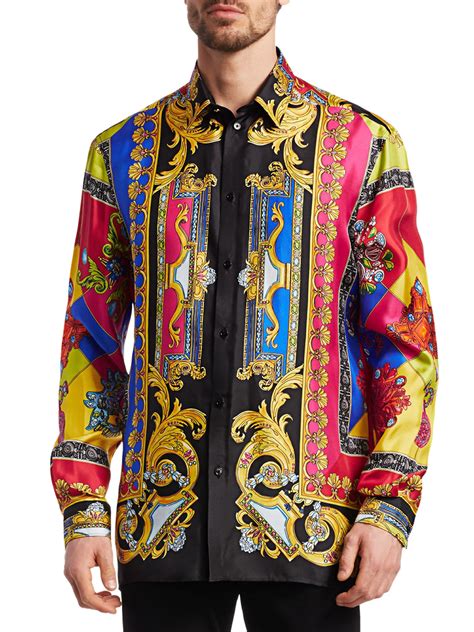 versace mens shirts uk|Versace long sleeve shirts.